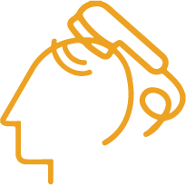 Head with Stress / Headache – person holding head, representing pain, anxiety, or mental strain.